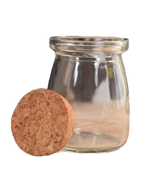 Glass Jar with Cork Lid Set, 24 Pieces x 100ml, Clear