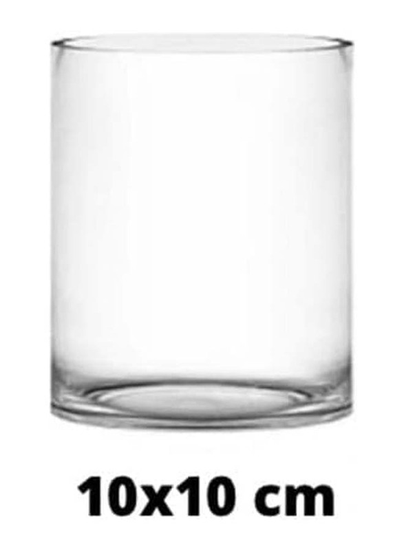 Glass Cylinder Vases Set, 10 x 10 x 10cm, 12 Pieces, Transparent