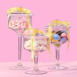 3-Piece Candy Glass Jars A Beautiful Glass Jar For Any Party Or Wedding Or Any, 18Cm, Clear