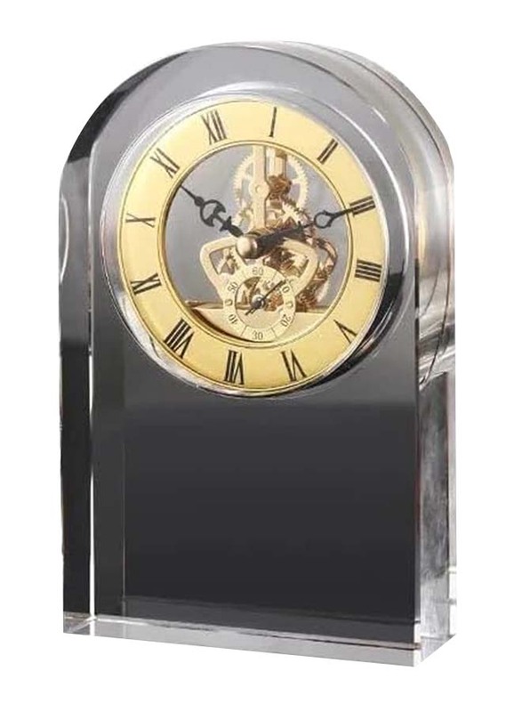 Crystal Mechanical Table Clock, 11 x 11 x 17cm, Multicolour