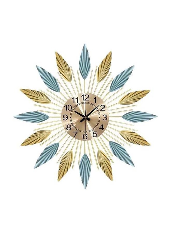 Feathers Style Metal Wall Clock, 66 x 66 x 66cm, Multicolour