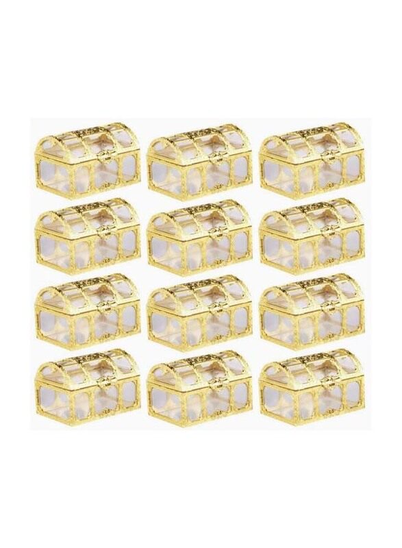 Acrylic Jewellery Box, 12 Pieces, Gold