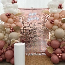 Shimmer Stand Square Wall Panels Backdrop, 24 Pieces, Rose Gold