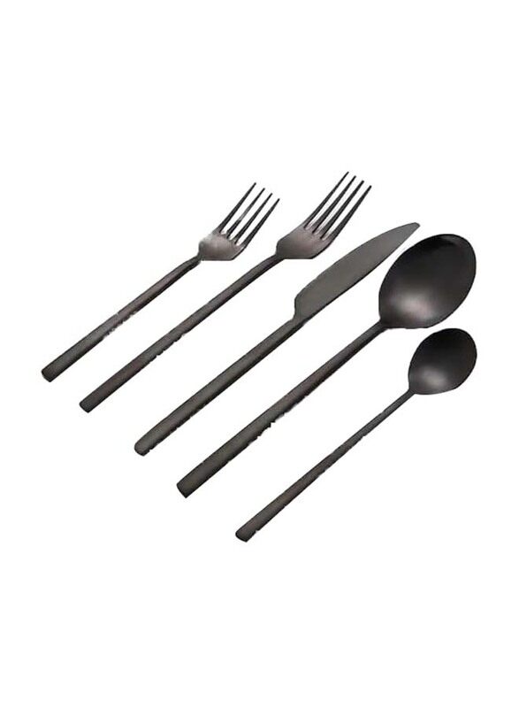 

Generic Elegant 1-Piece x 5-Each Stainless Steel Cutlery Set, Black Glossy