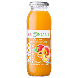 Organic Apricot Peach Apple Juice Glass Bottle 250 ml