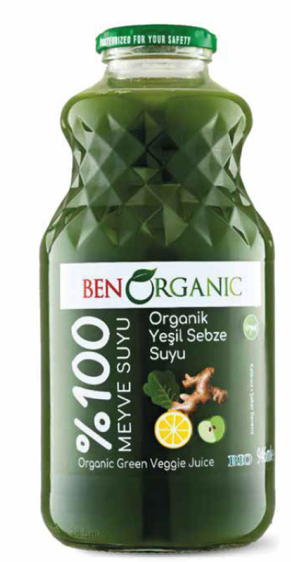 

Ben Organic Organic Green Veggie Juice Glass Bottle 946 ml