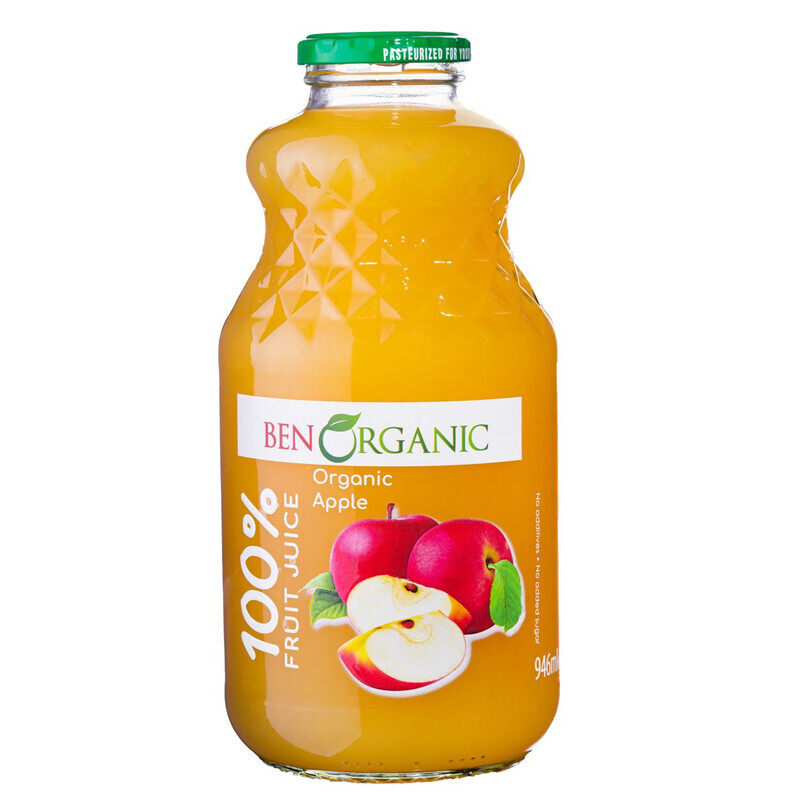 

Ben Organic Organic Apple Juice Glass Bottle 946 ml