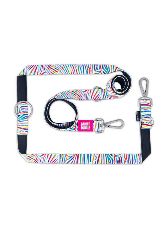 

Max & Molly URBAN PETS 200cm Magic Zebra Dog Multi Function Leash, Medium, Multicolour