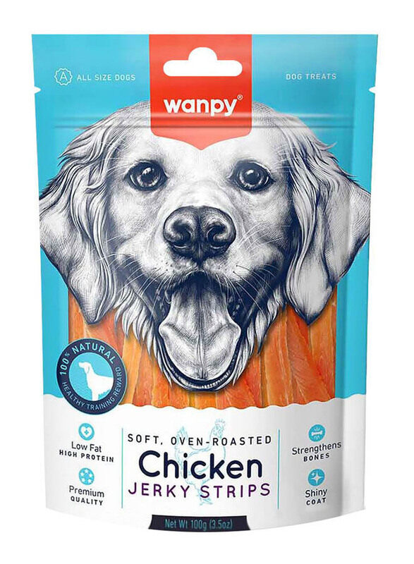 

Wanpy Soft Chicken Jerky Strips Dog Dry Food, 100g