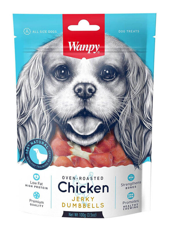 

Wanpy Chicken Jerky Dumbbells Dogs Dry Food, 100g