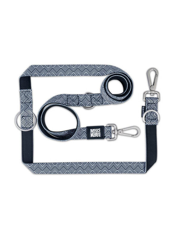 

Max & Molly URBAN PETS 200cm Mykonos Dog Multi function Leash with Padded Handle, Large, Black