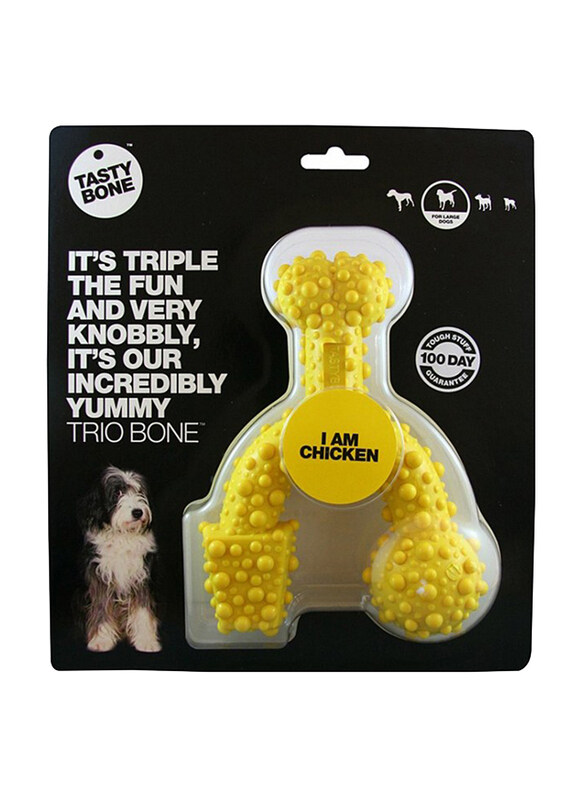 

Tastybone Nylon Trio Bone Chicken Dog Toy, Large, Yellow