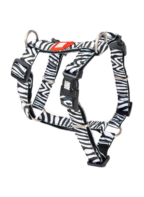 

Max & Molly URBAN PETS Zebra H-Harness, Large, 117016, Black/White
