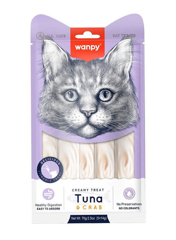 

Wanpy Tuna Crab Liquid Cat Prize Wet Food, 5 x 14g