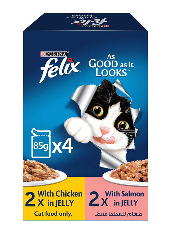 

Felix As Good As It Looks Chicken & Salmon in Jelly Cats Wet Food, 340g