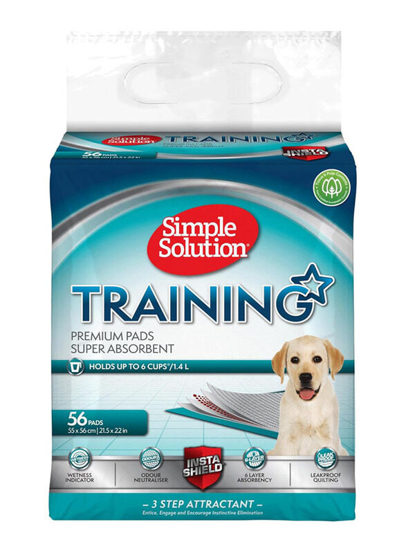 

Simple Solution Premium Dog and Puppy Training Pads, 56 Pads, White