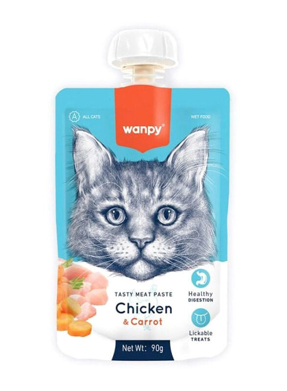 

Wanpy Tasty Meat Paste Chicken with Carrot Lickable Cat Wet Food, 90g