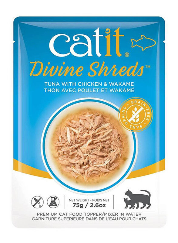 

Catit Divine Shreds Tuna with Chicken & Wakame Cat Wet Food, 75g