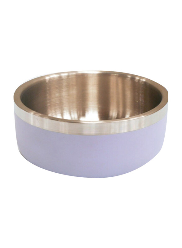 

Saluki Stainless Steel Double Wall Dog Bowls, 700ml, Light Purple