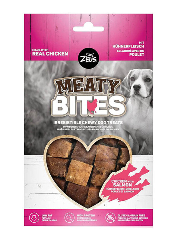 

Zeus Chicken with Salmon Meaty Bites Chewy Treats Dog Dry Food, 150g