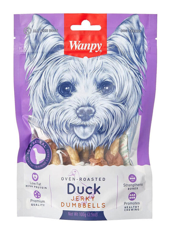 

Wanpy Oven-Roasted Duck Jerky Dumbbells Dogs Dry Food, 100g