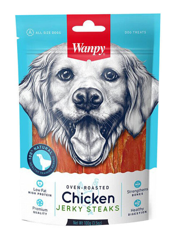 

Wanpy Oven-Roasted Chicken Jerky Steaks Dogs Dry Food, 100g