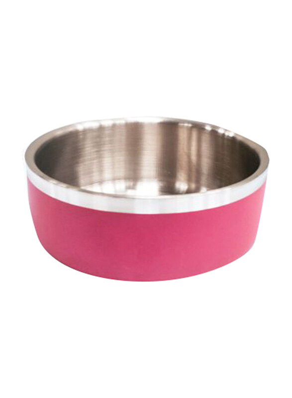 

Saluki Stainless Steel Double Wall Dog Bowls, 700ml, Maroon