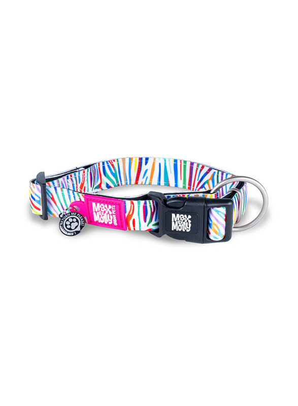 

Max & Molly URBAN PETS Magic Zebra Dog Smart ID Collar, Medium, Multicolour