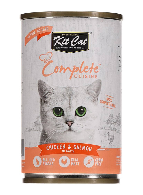 

Kit Cat Complete Cuisine Chicken And Salmon In Broth Cat Wet Food, 150g