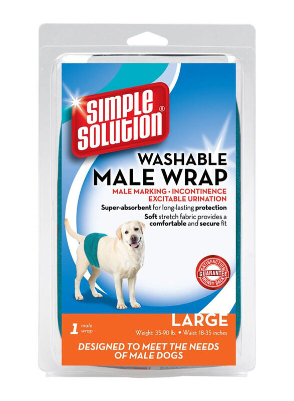 

Simple Solution Large Washable Wrap, 45-89cm for Male Dogs, Turquoise