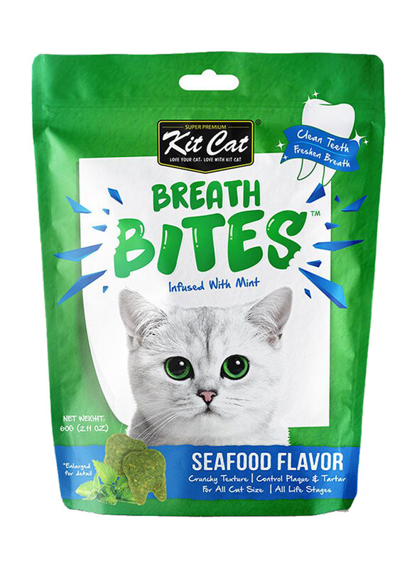

KitCat Breath Bites Seafood Cat Dry Food, 60g