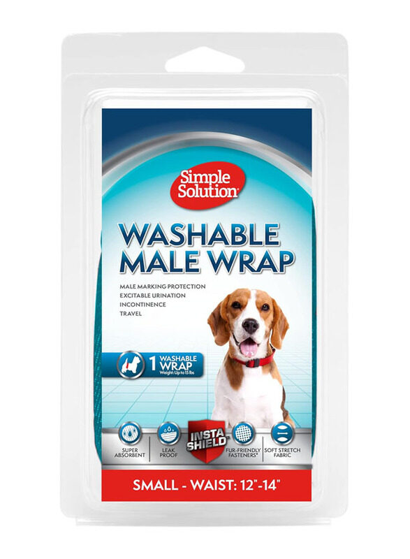 

Simple Solution Washable Male Dog Diapers, Small, Blue