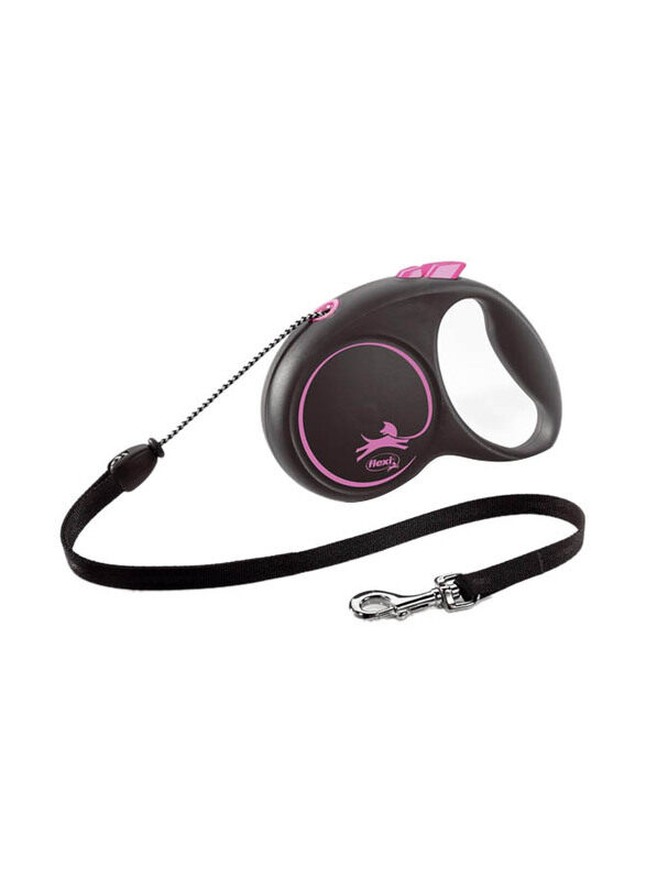 

Flexi 5-Meter Design Dogs Leash Cord, Medium, Black/Pink