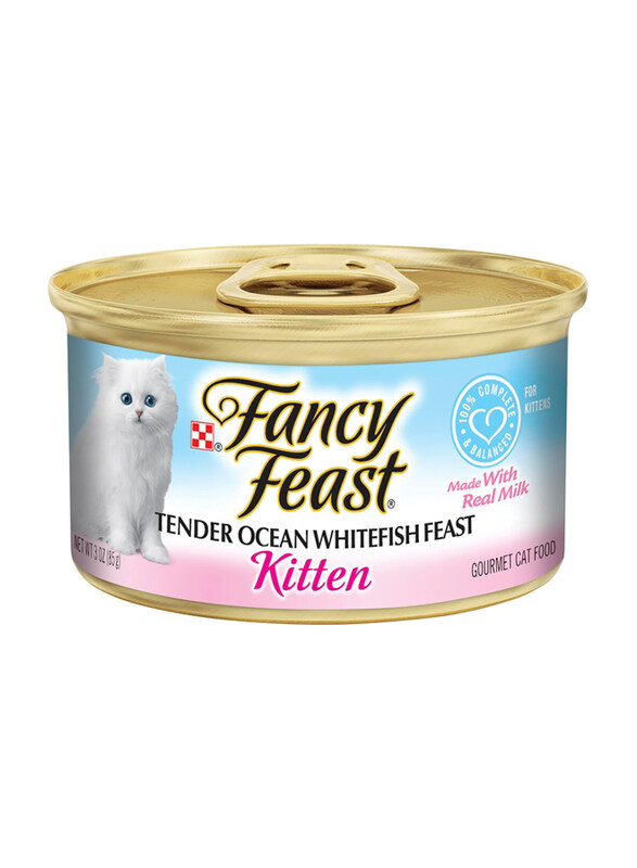 

Purina Fancy Feast Kitten with Tender Ocean White Fish Wet Cat Food, 85g
