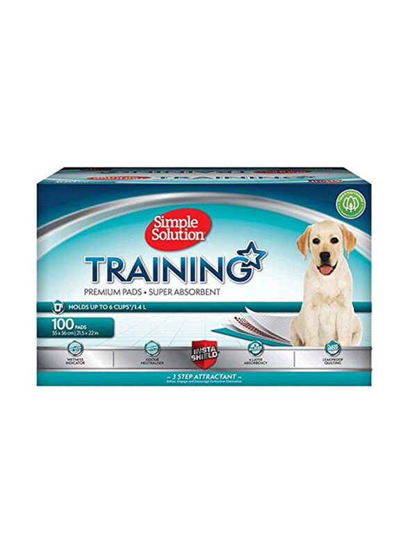 

Simple Solution Absorbent Premium Dog and Puppy Training Pads, 100 Pads, White
