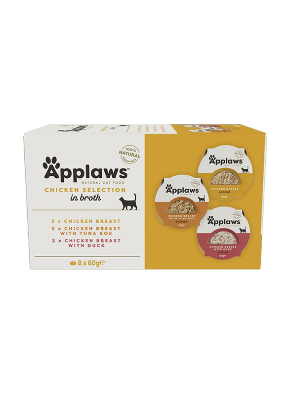 

Applaws Chicken Select in Broth Multipack Cat Dry Food, 8 x 60g