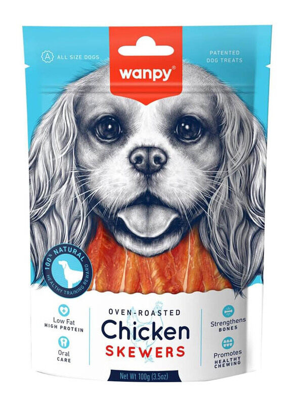 

Wanpy Oven-Roasted Chicken Skewers Dogs Dry Food, 100g