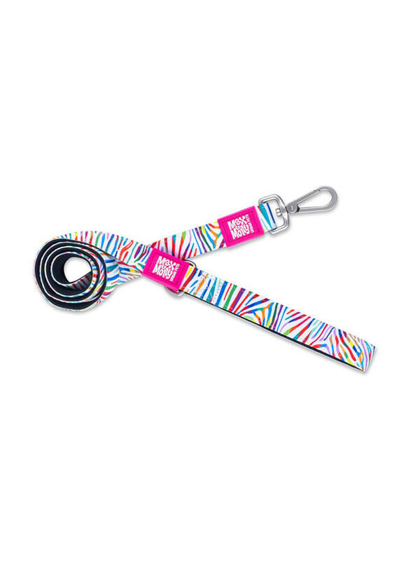 

Max & Molly URBAN PETS 120cm Magic Zebra Dog Short Leash with Padded Handle, Large, Multicolour