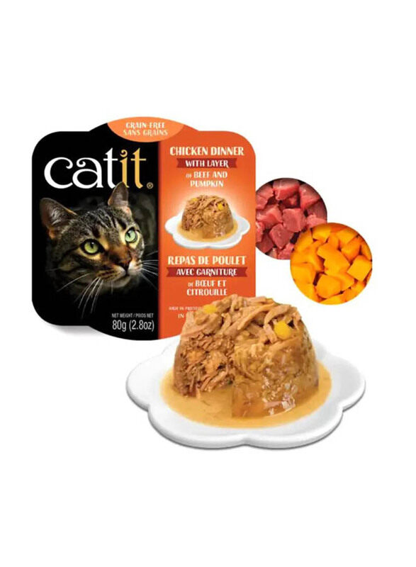 

Catit Chicken Dinner Beef and Pumpkin Cat Wet Food, 80g