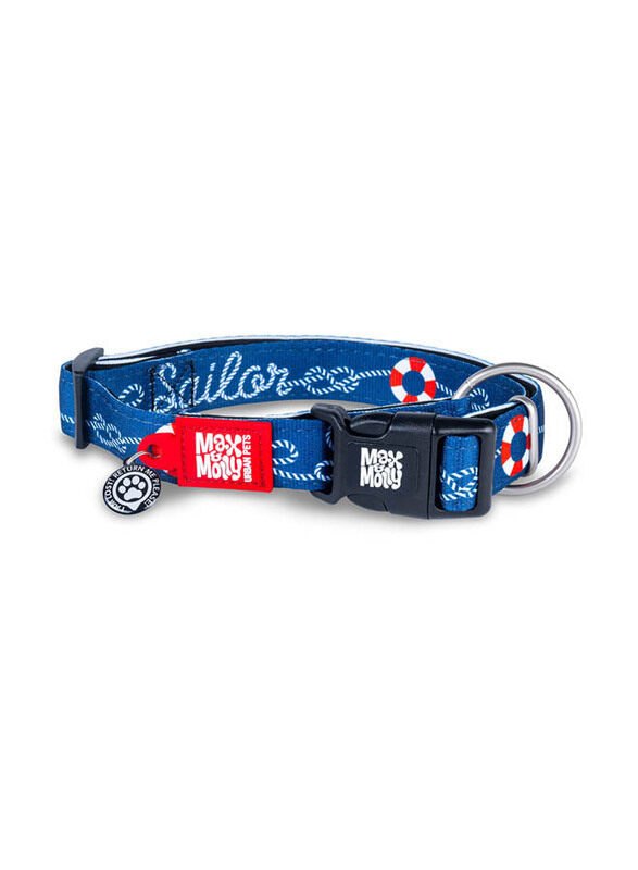 

Max & Molly URBAN PETS Sailor Dog Smart ID Collar, Medium, Multicolour