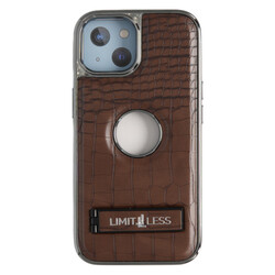 Limitless Leather Case for iPhone 13, Back Protector Slim Fit, Soft Grip Luxury Leather Cover, Logo Cutouts, Anti-Scratch Full Phone Back Case with Shockproof and Fall Protection, Dark Brown