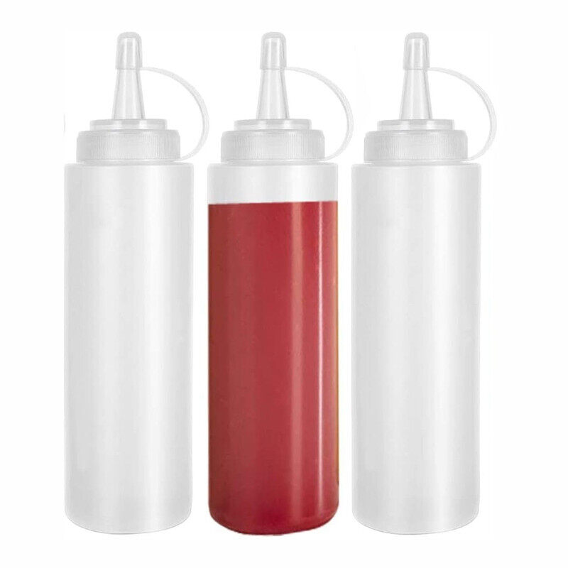 

Limitless 3 Pcs Squeeze Condiment Bottles with Twist On Cap Lids, 700ML Multipurpose Squirt Bottles, Dispensing Bottles for Sauce, BBQ, Paint, and Olive Oil (3P