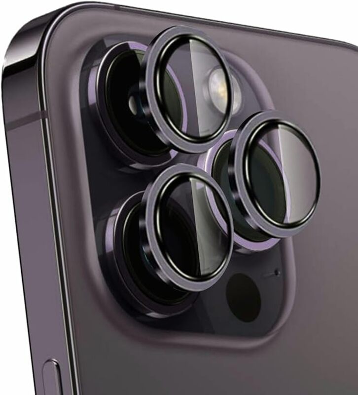 Limitless iPhone 15 Pro Max iPhone 15 Pro Camera Lens Protector with Tempered Glass Screen Protector Accessories, Scratch Resistant, Easy to Install (Black, iPhone 15 Pro/15 Pro Max)