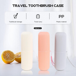 Limitless Travel Toothbrush Holder Case Set Kids Women Men Travel Container Toothbrush Holders With Picking Sling Gargle Cup Toothbrush Protector Storage Traveling Camping Business Trip (White)