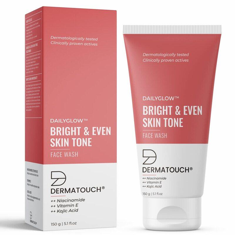 

DERMATOUCH Bright & Even Tone Face Wash with Niacinamide, Vitamin E and Kojic Acid, Daily Gentle Face Cleanser For Tan, Pigmentation, Uneven Tone -150