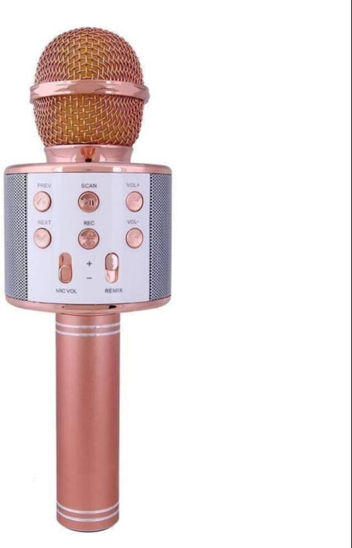 Limitless Karaoke Wireless Microphone for Kids Toddler Microphone Mic Speaker Machine for Kids Party with LED Lights, Magic Sounds, Vocal Remover Compatible with iPhone, Android, iPad, PC (Rose Gold)