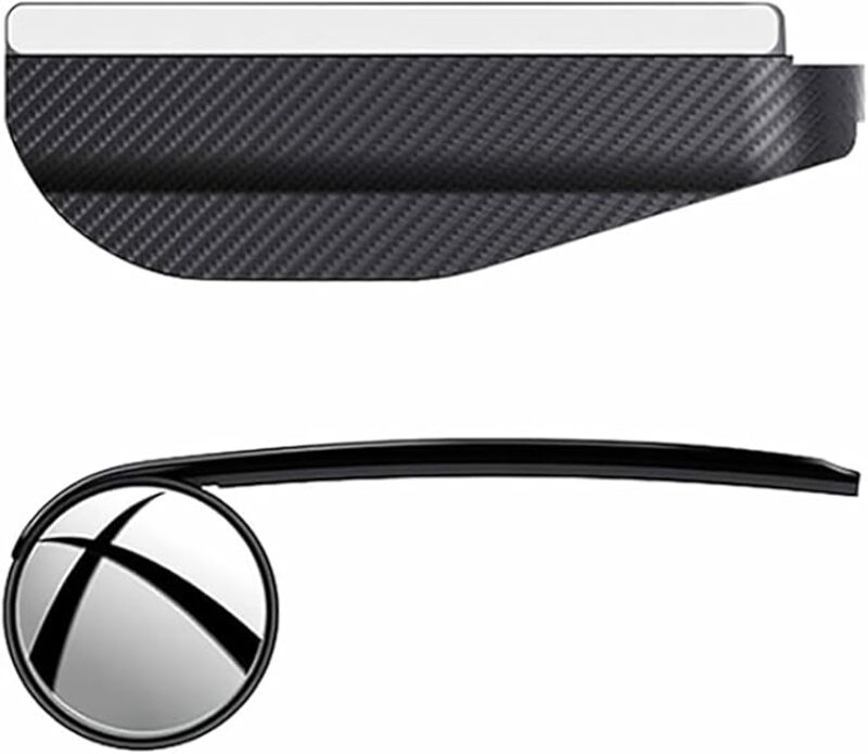 Limitless Car Blind Spot Rearview Mirror 2 PCS, Adjustable Expanded, Carbon Fiber, Rain Eyebrow Reflective Protection Shield, Black