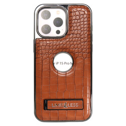 Limitless Leather Case for iPhone 13, Back Protector Slim Fit, Soft Grip Luxury Leather Cover, Logo Cutouts, Anti-Scratch Full Phone Back Case with Shockproof and Fall Protection, Brown