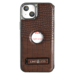 Limitless Leather Case for iPhone 13, Back Protector Slim Fit, Soft Grip Luxury Leather Cover, Logo Cutouts, Anti-Scratch Full Phone Back Case with Shockproof and Fall Protection, Dark Brown