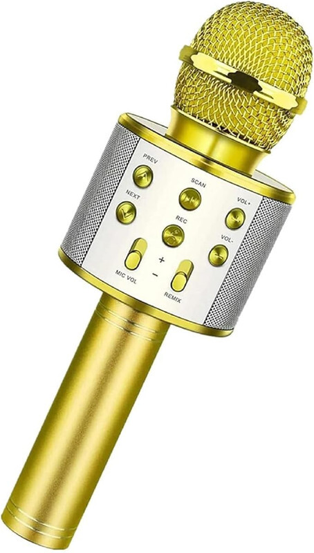 Limitless Karaoke Wireless Microphone for Kids Toddler Microphone Mic Speaker Machine for Kids Party with LED Lights, Magic Sounds, Vocal Remover Compatible with iPhone, Android, iPad, PC (Yellow)